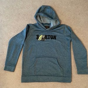 Used Burton Hoodie size Boys XL Heather blue with logo